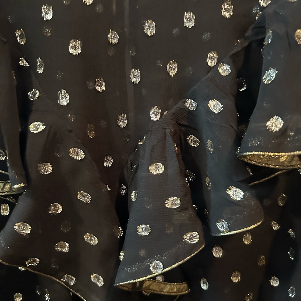 SANDRO Lurex Patterned Top In Black - Picture 8 of 10